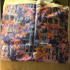 Custom Haunted Mansion inspired woven cotton fabric, fat quarter